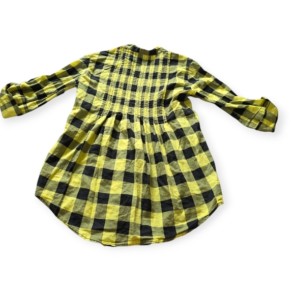 🔥5 FOr $25🔥Miley Cyrus & Max Azria Yellow Plaid Button Down Shirt, Size Medium - Picture 5 of 6